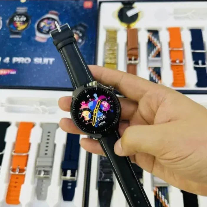 Watch 4 Pro Suit Smartwatch With 7 Straps High Definition Color Screen Healthy Monitoring Custom Dial
