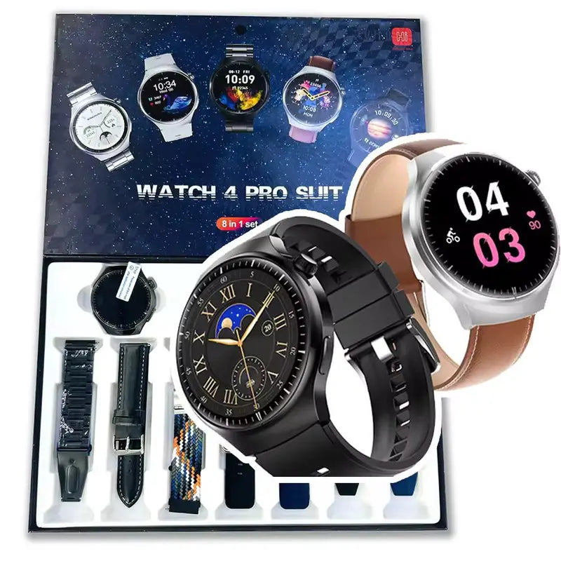 Watch 4 Pro Suit Smartwatch With 7 Straps High Definition Color Screen Healthy Monitoring Custom Dial With Hiwatchpro App