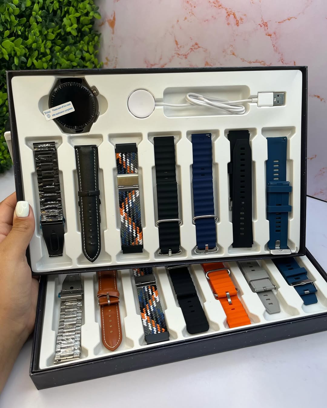 Watch 4 Pro Suit Smartwatch With 7 Straps High Definition Color Screen Healthy Monitoring Custom Dial