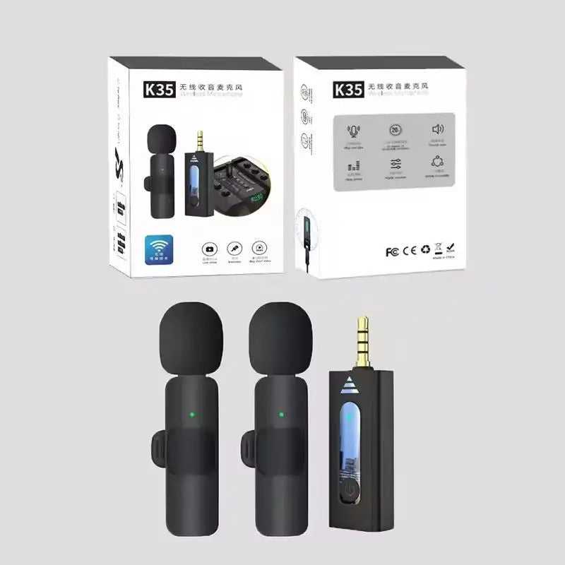 K35 High Quality Wireless Dual Microphone For Mobile Phone And Camera