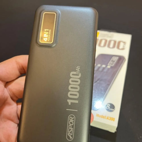 Aspor A300 Power Bank Original 10000mah Li-polymer Battery 4 In1 Power Bank